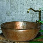 Νιπτήρας επιτραπέζιος ΓΛΑΥΚΗ Φ45×15 Travertino